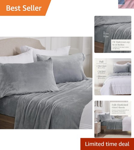 Luxury gray micro fleece sheet - micro,